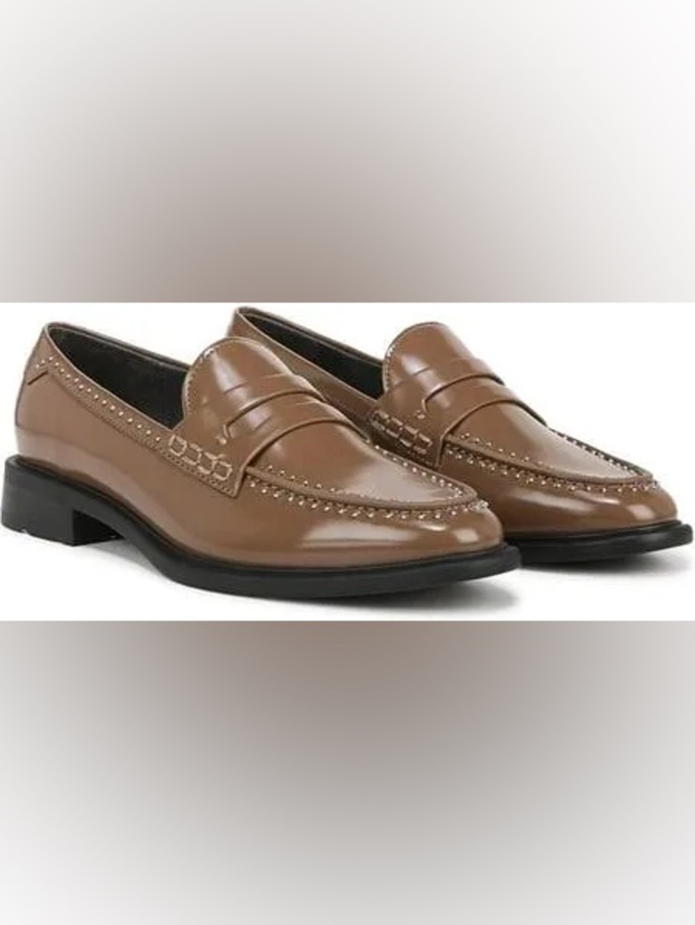 Franco Sarto eden tan patent classic loafer new in box 6 m